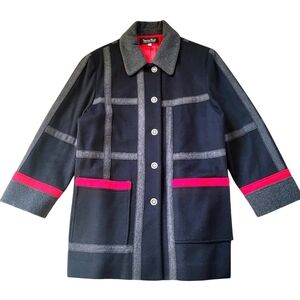 Vintage Spencer Reid x Fortsmann Wool Blend Coat Jacket‎ Size 14 Black Red Gray